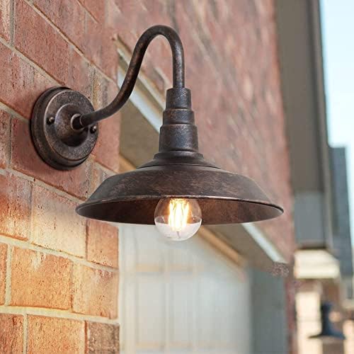 2-Pack Outdoor Barn Lights, 10" Bronze Gooseneck Wall Sconces - Image 2