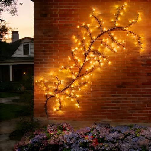 Solar Outdoor Willow Vine Light, 5.9ft 96LED Warm White Tree Branch Lights - Image 2