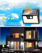 Peasur 20 Pack Solar Lights for Outside, Motion Sensor Outdoor Lights, 140LED Solar Security Lights 3 Working Modes, Solar Lights Outdoor Waterproof for Outside Garden Yard Fence - Image 2