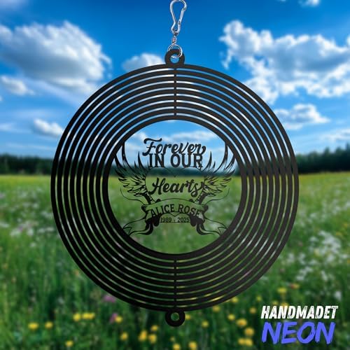 Personalized Wind Spinner Sublimation Hummingbird Custom Name Flowers Metal Art Laser Cut Design 3D Decor for Garden Yard Outdoor Indoor Lawn Patio Porch Birds Lover Presents (Memorials) - Image 3