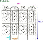 4 Pack Metal Garden Trellis 86.7" Tall Outdoor Climbing Plant Support for Roses, Flowers, Rustproof Durable Brown Galvanized Tube, Lawn Garden Fence Decor Screen (4, Retro-86.7" H) - Image 2