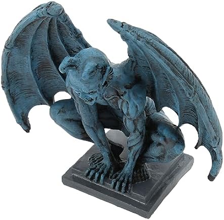 Gargoyle Statue Lifelike Decorative Resin Gothic Sculpture, Blue Garden Figurine for Home Garden Yard Office, Gothic Gargoyle Ornament with Vivid Detailing and Sturdy Resin Build - Image 7