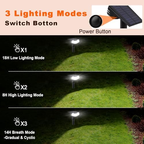 Solar Lights Outdoor Waterproof Solar Garden Light for Outside Yard Landscape Lighting Pathway Spot Lights Spotlight Wall Light Auto On/Off, Pack of 6 (Cool White) - Image 2
