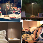 2Pack Rechargeable Cordless Table Lamp, Portable Powered LED Battery 6000mAh Metal USB Desk Lamp, 3 Levels Brightness Light for Restaurants Outdoor (2pack LCE Flower Gold) - Image 4