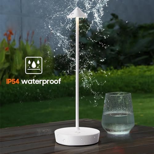 Set of 2 Cordless Rechargeable Led Table Lamp Battery Operated Light White - Image 5