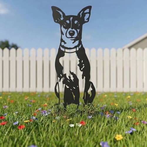 Dog Metal Garden Stake - Weatherproof Dog Silhouette Yard Art, Decorative Outdoor Sign for Lawn & Patio, Heartfelt Gift for Rat Terrier Lovers(Stand,10") - Image 2