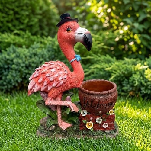 Garden Flamingo Statue Planter Pot - Image 4