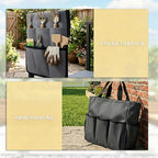 2-in-1 Garden Kneeler & Seat 330lb Capacity Folding Bench Tool Pouch - Image 4