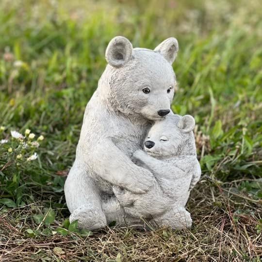 Bears Statue Garden Baby Bear Figurine Concrete Animals Sculpture Lawn Statue for Home and Garden - Image 5