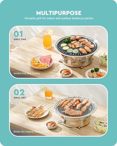 Baffect Korean Charcoal Grill For Indoor BBQ Cooking & Outdoor Camping - Image 4