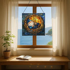 Dreamy Nest Gnome Stained Glass Suncatcher – Square Hanging Window Panel for Home or Greenhouse – Whimsical Glass Art Gift for Garden Lovers, Christmas, Halloween, Father Days ng8OPb - Image 6