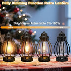 Battery-Powered LED Lanterns Decorative Vintage Lights for Camping, 2 Pack - Image 3