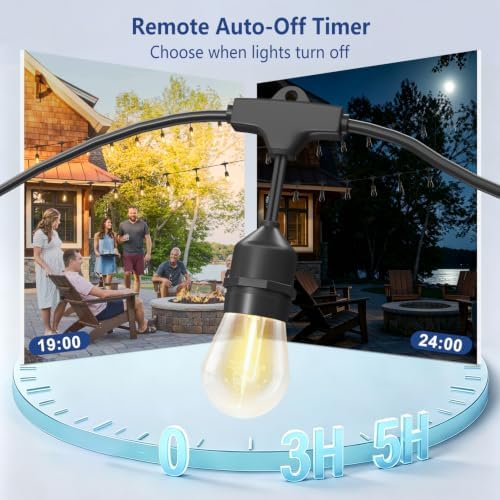 72FT Outdoor String Lights with Remote, Waterproof & Connectable - Image 7