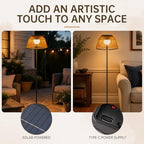 Solar Outdoor Floor Lamp with Rattan Shade, 3 Height Options - Image 5