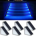 AUDLES 6 Pack Solar Stair Lights, Outdoor Step Lights with Waterproof IP67, Blue Color LED Solar Light for Outside Light Decor for Stair, Deck, Front Step, Front Porch, Patio and Backyard by AUDLES