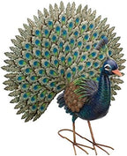 Regal Art & Gift Peacock Outdoor Statue, Decorative Garden Sculpture, Unique Metal Outdoor Figurine, Lawn Ornament Statue for Garden, Outdoor Sculpture for Yard, Wings Open, 25.25'L x9.75'W x 24.75'H by REGALARTGIFT