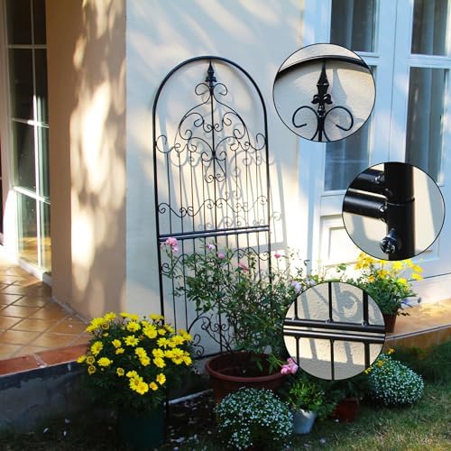 Garden Trellis for Climbing Plants 59" H x 21.6" W Metal Unique Design Decorative Garden Structure Weather-Resistant Trellises Outdoor Decor Flowers Roses Vine Ivy Clematis - Image 3
