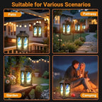 Solar Lantern Outdoor Waterproof Window Beach Sunset Ocean Landscape Palm Tree Tropical Coastal Scenery Garden Decor LED Solar Lights Hanging/Tabletop Lamp Gifts for Women Mom for Outside Yard Patio - Image 6