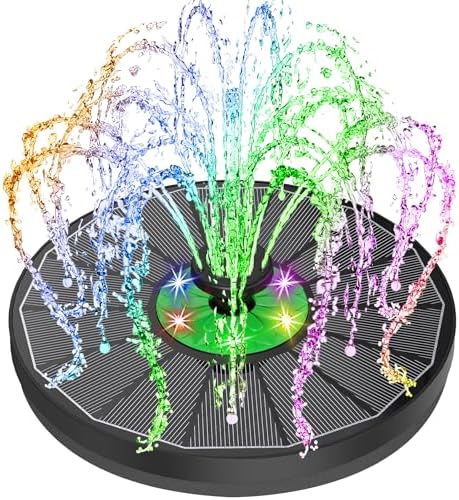 Yzert Glass Solar Fountain Floating 3.5W 2200mAh, Colorful LED, Bird Bath by Yzert