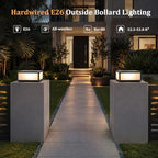 9.84 Inch Outdoor Column Lights, Black Square Pillar Post Light for Outside - Image 3
