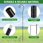 Hicarer 12 Pcs Shepherds Hooks for Outdoor 42 Inch 1/3 Bird Feeder Pole Rust Resistant Steel Shepard Hooks for Wedding Garden Bird Feeders Hanging Lanterns Solar Outdoor Lights - Image 3