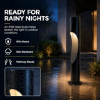 31.5 in Hardwired Bollard Light, 110V Landscape Path Light, Black - Image 4