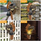 Squirrel Tree Hugger Garden Outdoor Statue Decor with Solar Powered Lantern for Outside Porch Patio Wall Tree Fence, Squirrel Figurine Birthday Gifts for Mom - Image 6