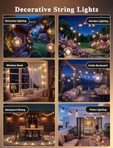 Abeja 50FT G40 Globe String Lights, Outdoor Patio Lights - Image 6