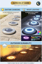Solar Ground Lights Outdoor, IP68 Waterproof Stainless Steel Solar Disk Lights for Garden, Path, Walkway, Patio, LED Solar Powered Deck Lights - Image 3