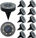 12 Solar Ground Lights Outdoor, IP68 Waterproof Garden Upgrade Outdoor Light LED Landscape Lighting Solar Disc Lights for Patio Pathway Yard, Paths, Decks, Lawns, Driveway, Walkway(White) by GQMYCDM