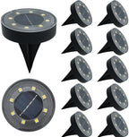 12 Solar Ground Lights Outdoor, IP68 Waterproof Garden Upgrade Outdoor Light LED Landscape Lighting Solar Disc Lights for Patio Pathway Yard, Paths, Decks, Lawns, Driveway, Walkway(White) by GQMYCDM