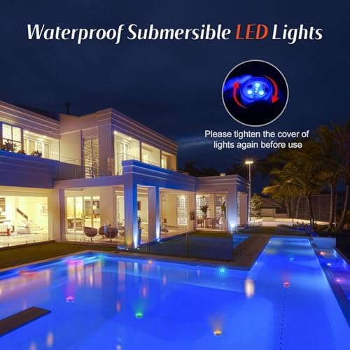 Mini Submersible LED Tea Lights - Waterproof Flameless Led Lights Battery Powered, Small Led Candle Light for Halloween Pumpkin, Vase, Hot Tub, Pool, Party, Lantern, Wedding Decor (Multi-Colored) - Image 2