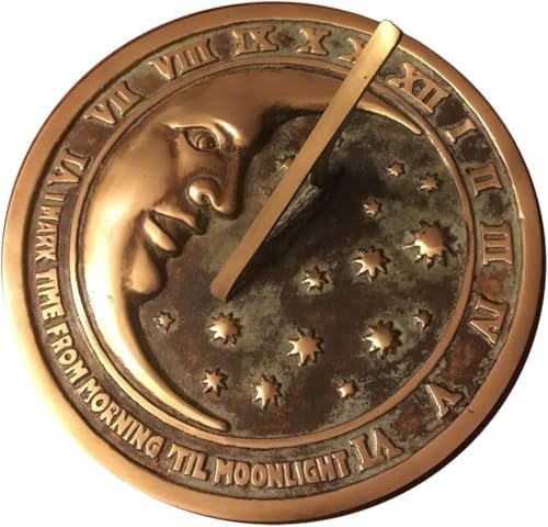 Solid Brass Moon and Stars Sundial with Stand 10 Inch Diameter - Image 6