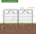 Decorative Black Garden Fencing 24in(H)X16ft(L) 8 Panels Metal Garden Fence - Image 3