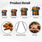 Floral Stack of Books Acrylic Suncatcher - Image 2