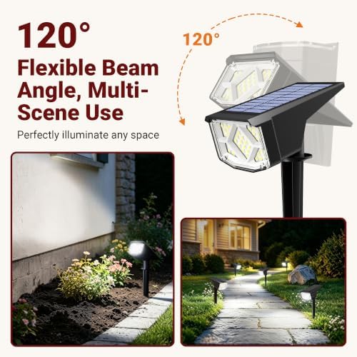 AUDERWIN Solar Spot Lights Outdoor Waterproof 12 Pack Cool White - Image 4