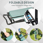 Garden Kneeler Seat Stool with Integrated Kneeling Pad and Tool Pouch for Outdoor Planting & Weeding - Image 5