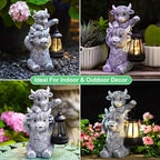 Goodeco Highland Cow with Solar Lantern Garden Statue - Image 7
