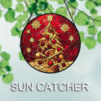 DASTOLL Stained Glass Window Hanging 4 Pcs Set Red Christmas Elk Snowflakes Large 11.8" - Deer Suncatcher Door Garden Sun Catcher Decor Birthday for Mom Woman Nana Men Friend - Image 5