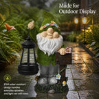 Solar Garden Gnome Statue with Welcome Sign, Light for Yard Lawn Patio - Image 4