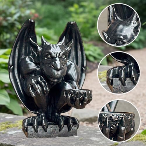 OLOMA Gothic Gargoyle Statue for Garden and Patio Architectural Decor Heavy Stone Sculpture with Detailed Classic Design Weather Resistant Outdoor Indoor Patio Lawn Entryway Accent - Image 7