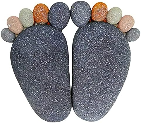 1 Pair Human Footprint Stepping Stone Set, Garden Feet Stepping Mat Lawn Panel Decorative Stepping Resin Stone, 11.4"x7.1" (Color : Dark Gray) by Unknown