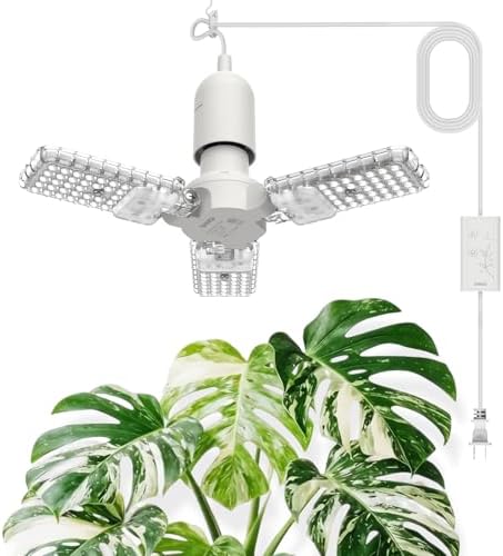 SANSI Hanging Grow Lights for Indoor Plants, Hanging Plant Light with Timer by SANSI