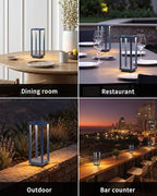 PUSU Cordless Waterproof Table Lamps Set of 2, Blue LED Outdoor Desk Lamp - Image 6