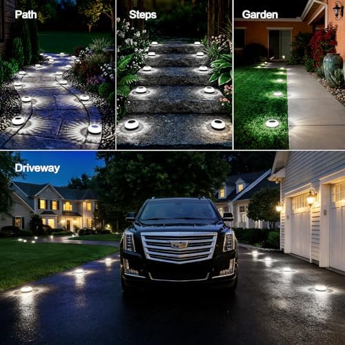 8 Pack Solar Ground Lights Outdoor, Pathway Lights, Warm White - Image 7