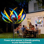83-Inch Solar Wind Spinner Outdoor Metal, Kinetic Yard Art with Glass Globe - Image 6
