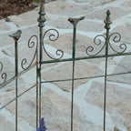 Vintage Metal Garden Fences 25.6" W x 23.2" H Rustic Distressed Green Decorative Fence Cast Iron Garden Edging Landscape Border Yard Stake Tall Picket Fence Outdoor Flower Bed Lawn Panels - Image 3
