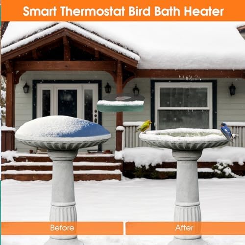 Bird Bath Heater, 70W Bird Bath Heater for Outdoor in Winter, Birdbath Water Heater Thermostatically Controlled Heated Bird Bath for Outdoor Yard Bird Bath Deicer, for Bird Chicken Livestock. - Image 6