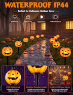 Halloween Pumpkin Pathway Lights, 4PCS LED Pumpkin Stake Lights - Image 3