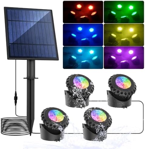 T-SUN Solar Pond Lights RGB, Solar Underwater Pond Lights Color Changing by T-SUN